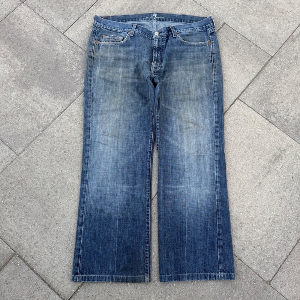 7 For All Mankind A Pocket Relaxed Bootcut Jeans Mens 36 Blue Denim